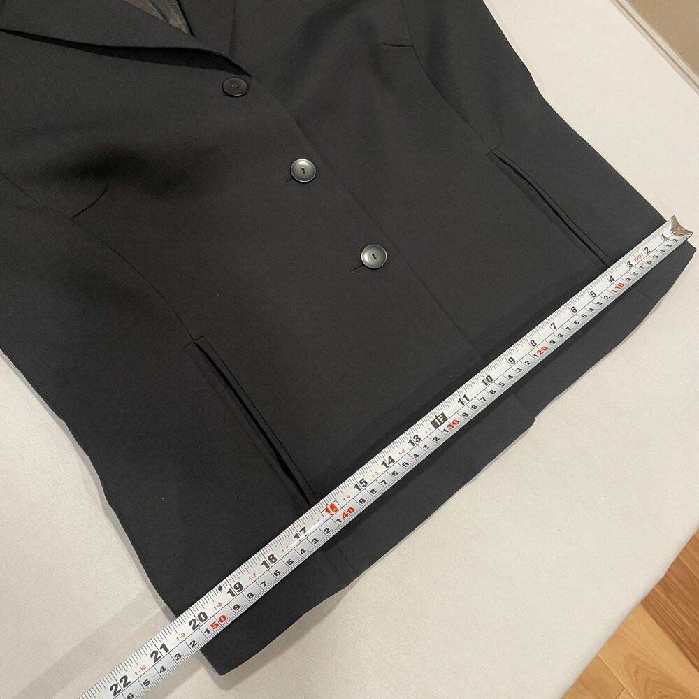 ~ Pendleton Blazer Black Stretch Wool 12p* No Tag Portland OR Vtg Lapel Pocket - Picture 13 of 15